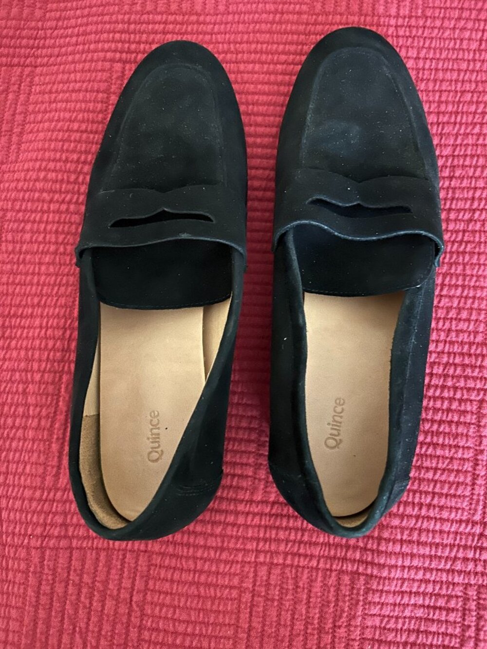 QUINCE BLACK SUEDE LOAFERS SIZE 8.5